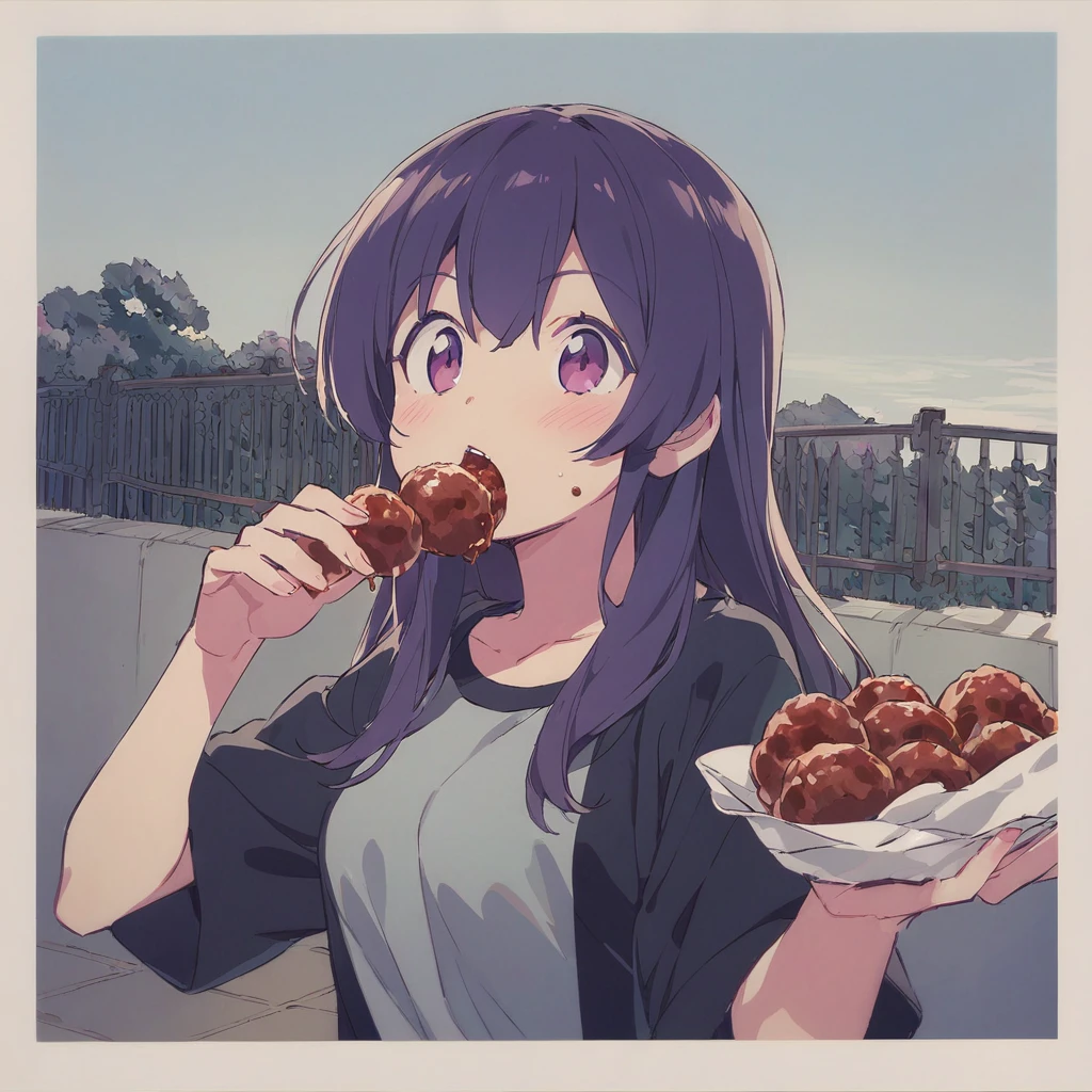 eating meatballs