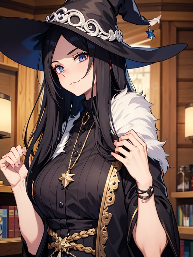 douchebag, 200-year-old witch, Black long hair, There&#39;s magic in her hands