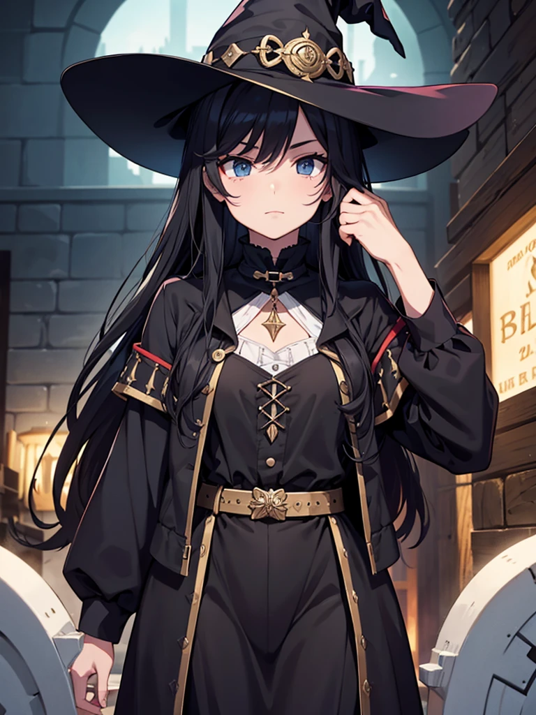 douchebag, 200-year-old witch, Black long hair, There's magic in her hands