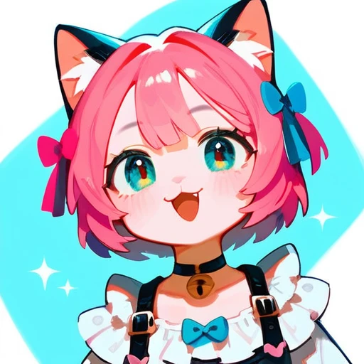 score_9,score_8_up,score_7_up,, 1girl with cat ear and pink hair cutest expression ,