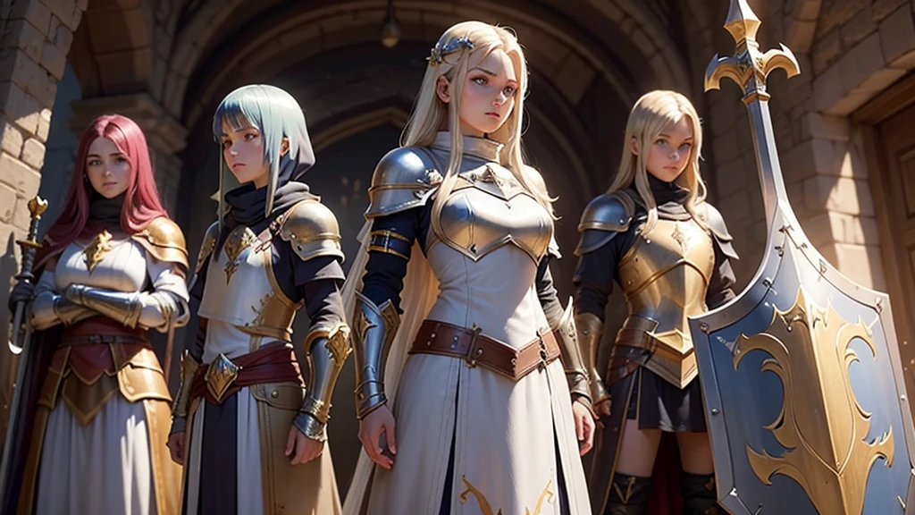 They can create a paladin, the game s, with mail armor, a long sword and a simple shield, 
