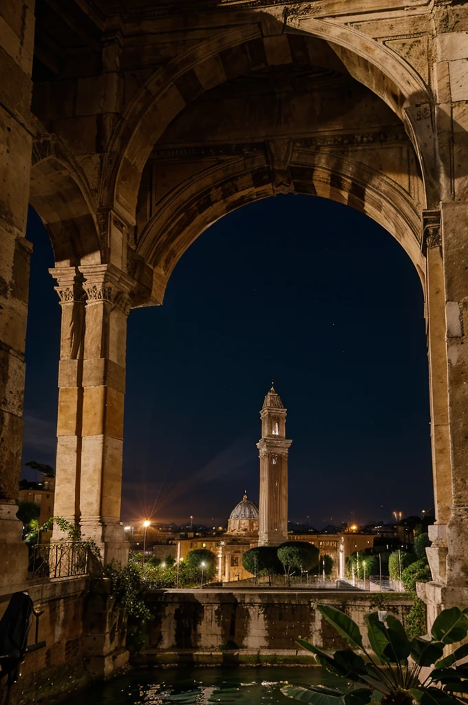 Rome with some of the most famous monuments at sunset