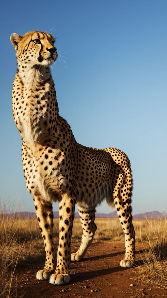 masterpiece, highres, cheetah, savanna, best background, full body, hunt