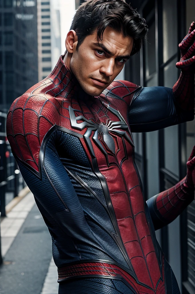 Spiderman without the mask having a confused look over his face 