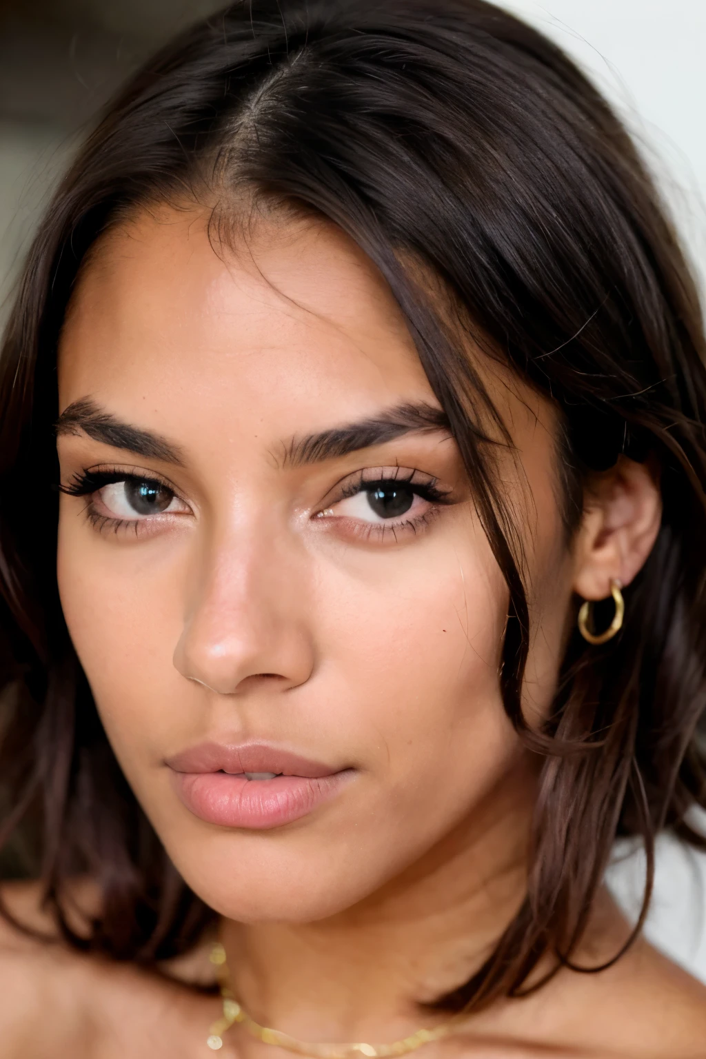 ((best qualityer)), ((work of art)), (detailded), 1 girl, clear eyes, hair brunette, darkskin