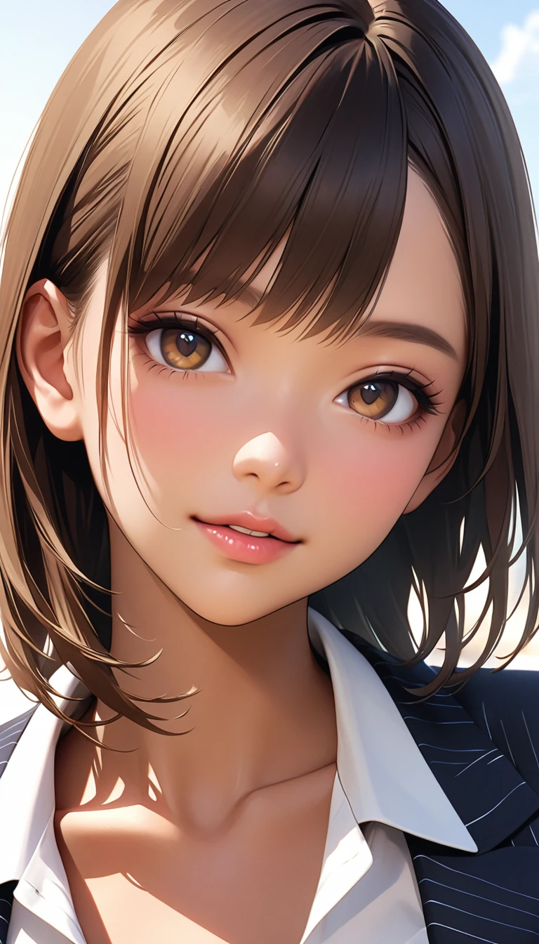 Ultra HD、Photorealistic,stylish、Japanese Gal、Brown skin、(stylishなこだわり抜いた男を誘惑する卑猥な)、20-year-old、👗👙