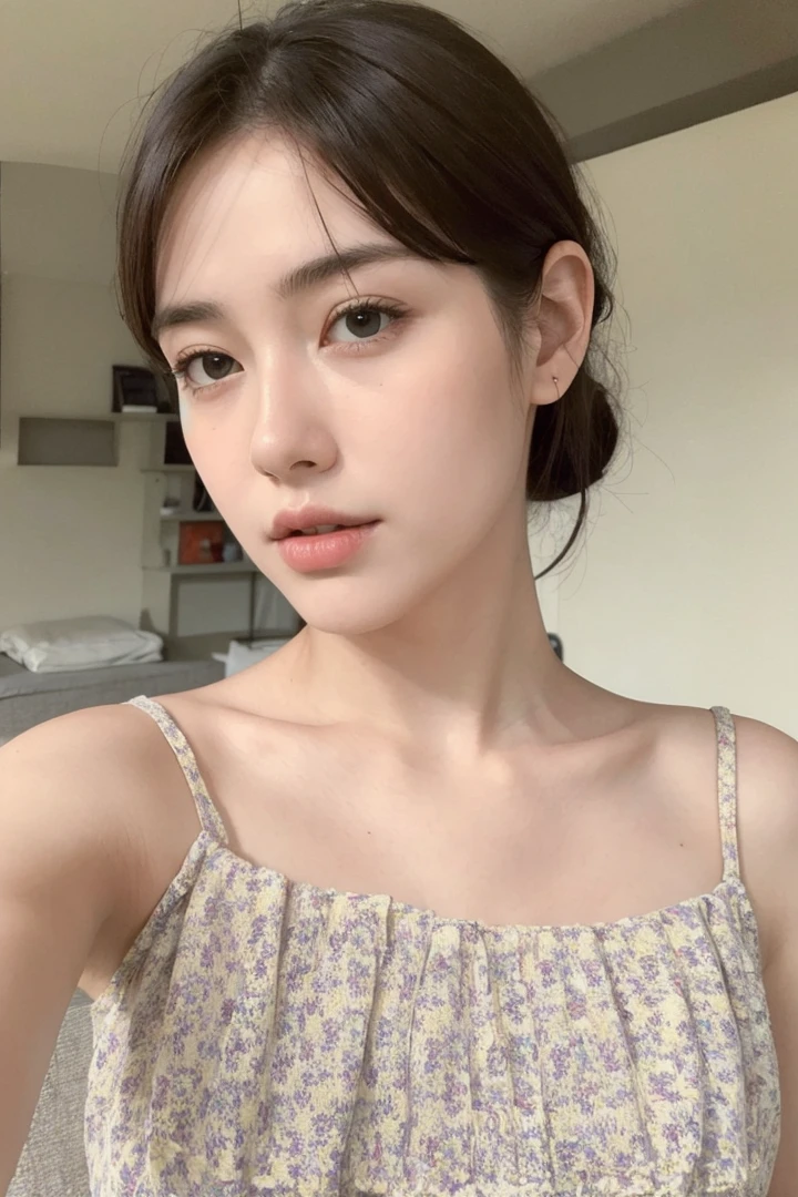 8k, best quality, masterpiece, realistic, ultra detail, photo realistic, Increase quality, 
a photo of a girl standing in a field with a scarf, in the style of dark and brooding designer, voluminous mass, photobash, serene faces, jagged edges, navy, natural beauty, close-up shot
