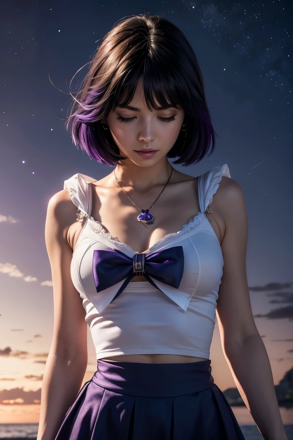 ((Masterpiece)), (Best Quality), (Ultra Detailed), ((Very Detailed)), 4K, (8K), Sailor Saturn, Aesthetics, Dream Core,
