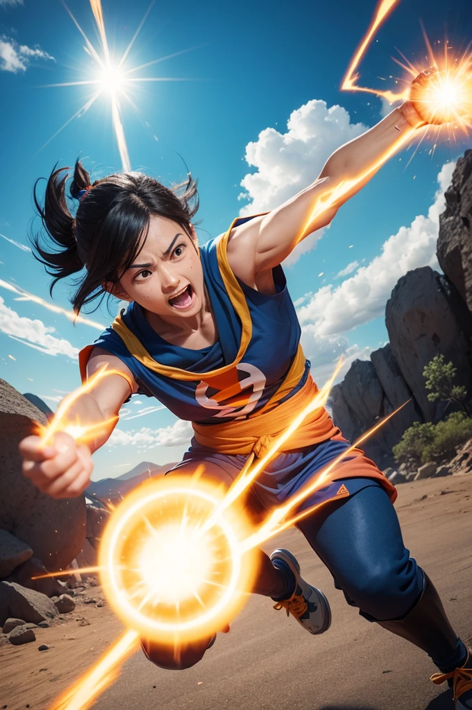 Create a normal person by dropping a kamehameha