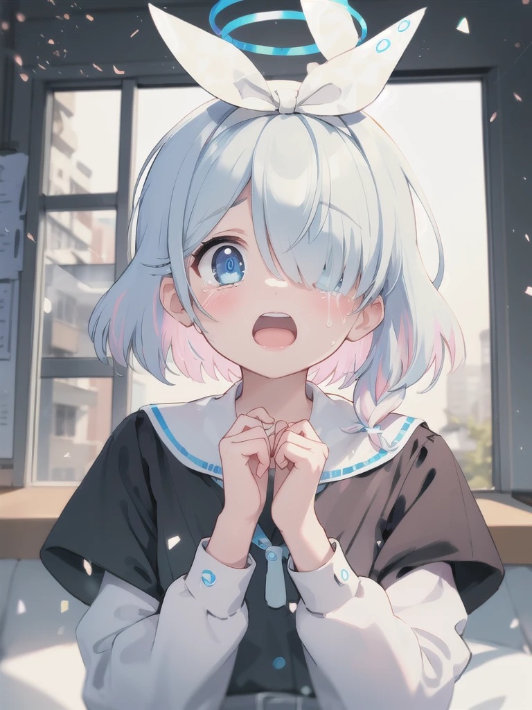 masterpiece,Highest quality,1 Girl,Halo,Cry with your eyes open,Open your mouth,