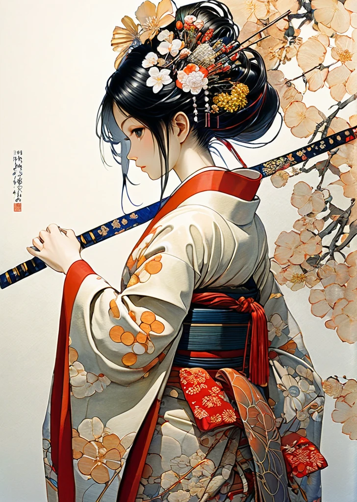 1  girl
mechanical arms
geisha
kimono
(art by   Yoshitaka Amano )