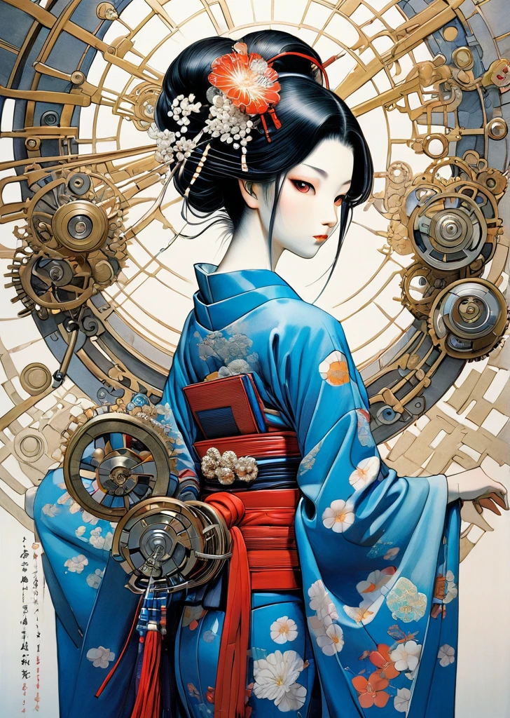 1  girl
mechanical arms
geisha
kimono
(art by   Yoshitaka Amano )