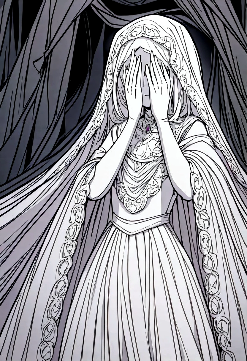 "Indonesian ghost woman", "description": "A
depiction of a ghostly woman from Indonesian folklore
with long, messy hair covering her face, wearing a white
long dress.", "tags": [ "Indonesian ghost", "horror",
"folklore", "supernatural" l, "camera": "close-up shot",
"artstylen: "dark and eerie", *lighting": "dim and spooky",
"colors": "pale and ghostly", "emotion": "haunting and
unsettling", "background": "Haunted house",