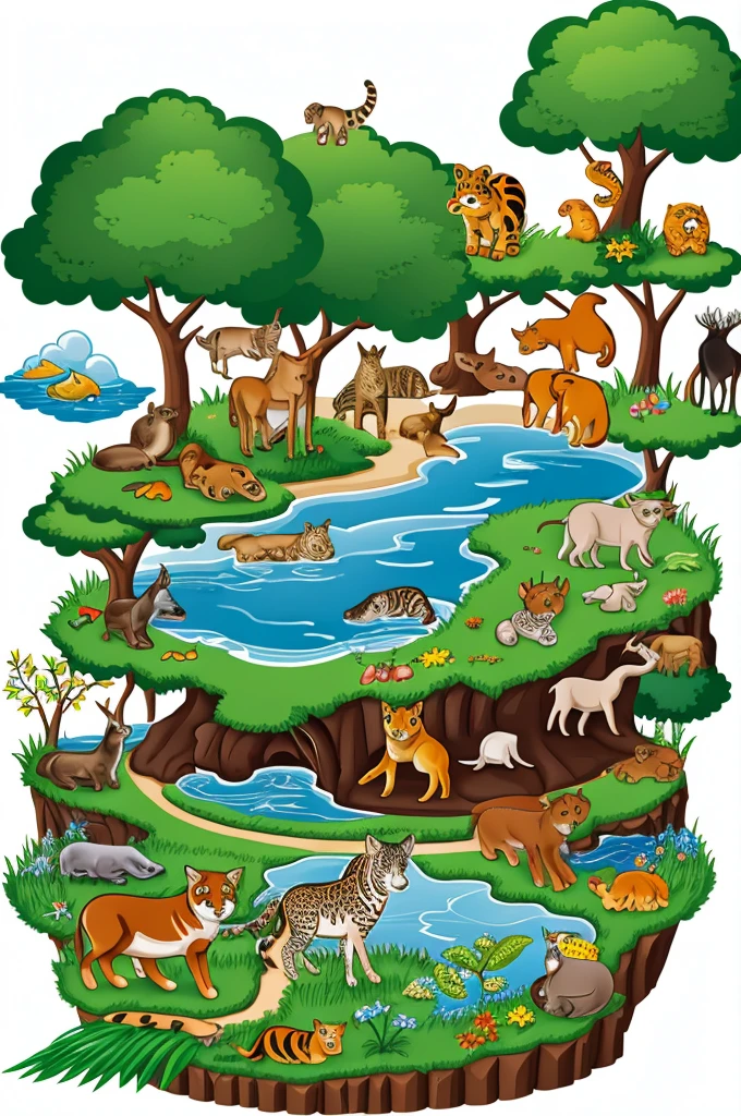 ecosystem with animals clip art 