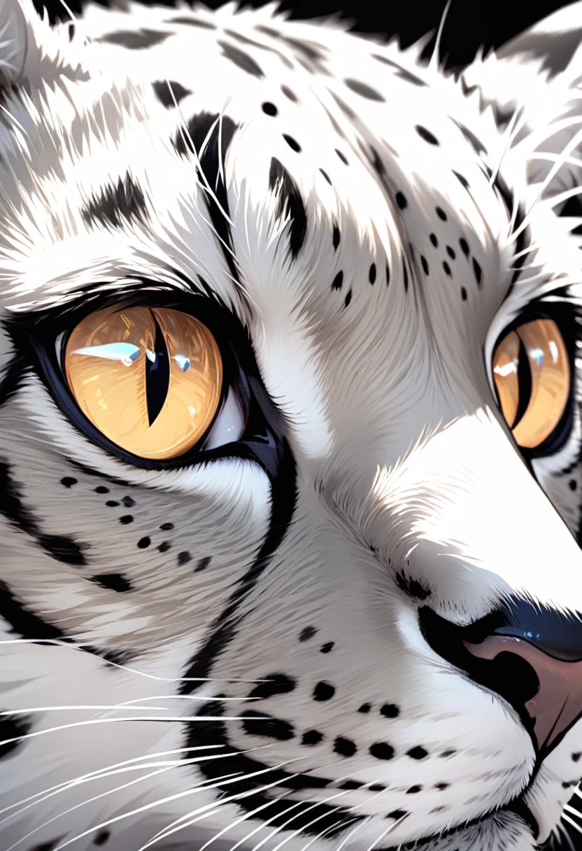 Cheetah Close-up,Sharp eyes,Black and White