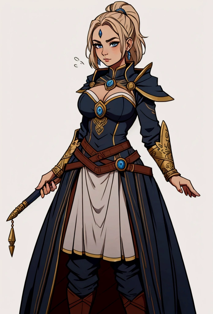 cute woman ready for battle mage