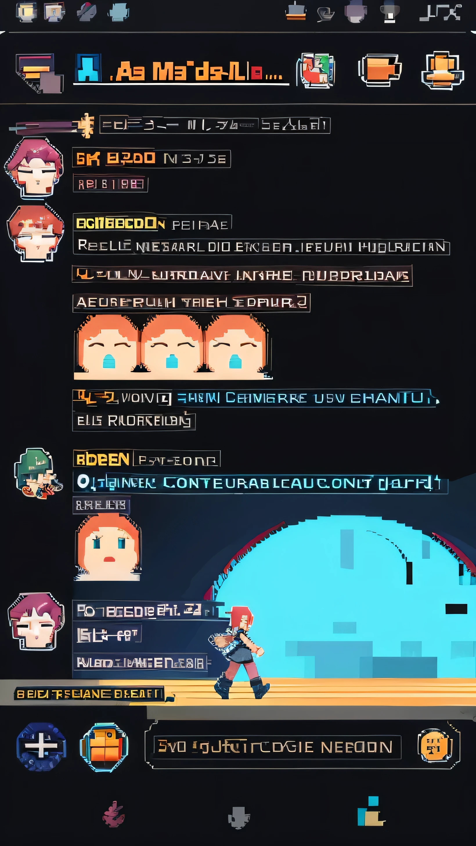 (8 directions), (pixel art 32 by 32), (sprite in sequence) 1 girl in pixel art style walking, SNK style