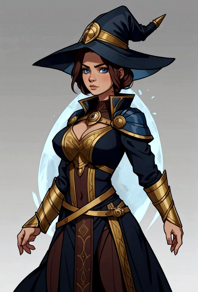 cute woman ready for battle mage potrait