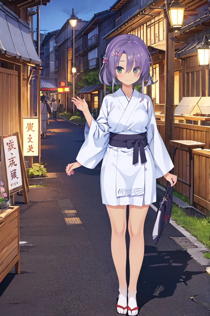 Cute beautiful girl、Open yukata、Big Breasts