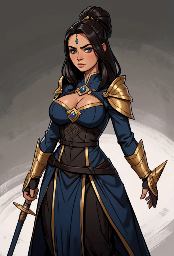 cute woman ready for battle mage potrait