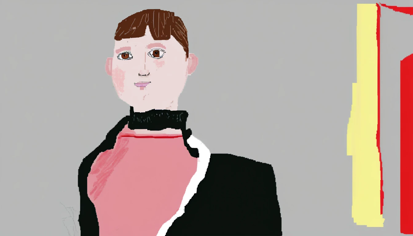 Young student portrait, ms paint