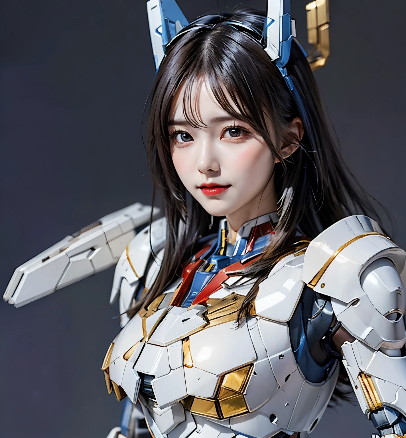 Textured skin, Super Detail, Attention to detail, high quality,high quality, High resolution, 1080p, hard disk, beautiful,(Gundam Aerial),Beautiful cyborg woman,Mecha Cyborg Girl,battle mode,Girl with a mechanical body,She wears a futuristic Gundam mecha,Full Body Shot