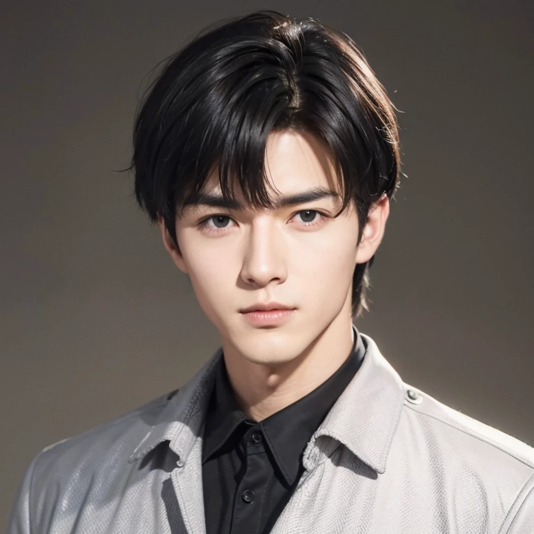 at office,wearing black leather coat,two block haircut, Attractive man,Live-action photo,Handsome and sunny,(SLR effect,Reality,8K,Hyper-detailing,Absolute realism)