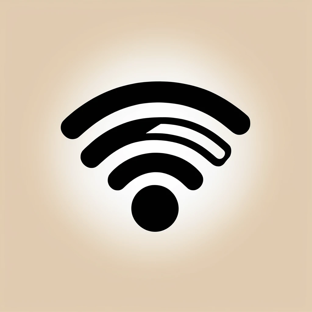 logo, wifi, but replace the word with Wi-Fe, bottom one arm turned towards very light brown, and the black and white logo