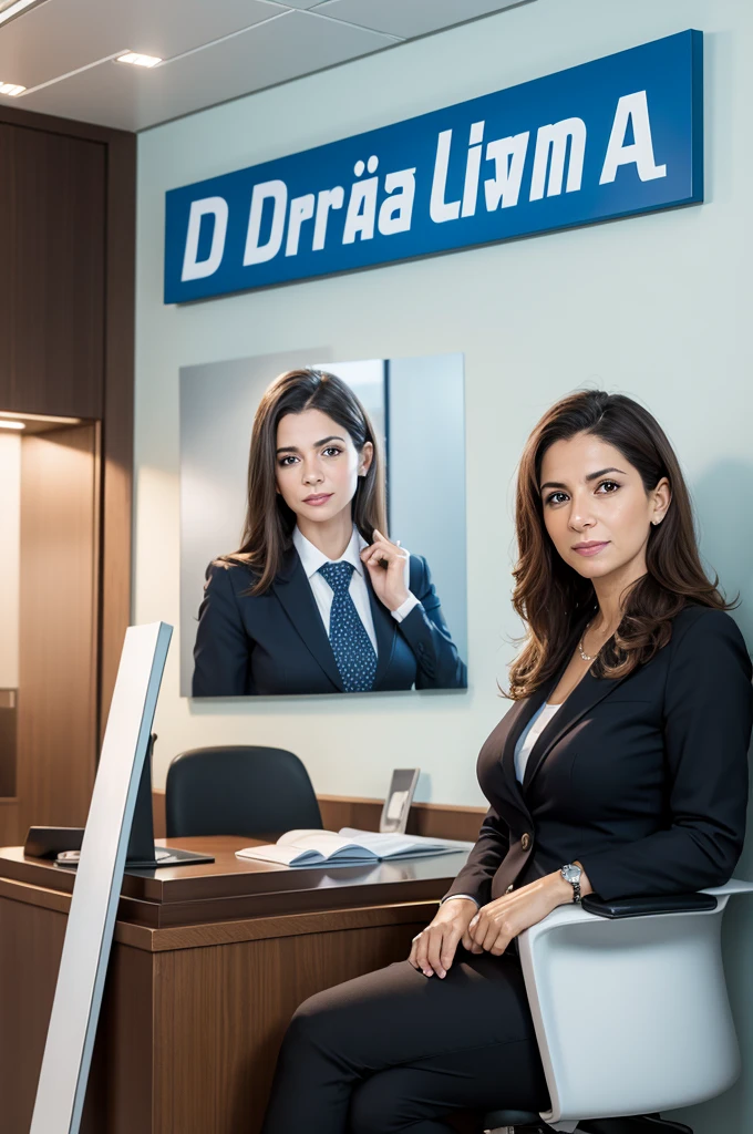 Law firm with the name Dra Giovanna Mattos on the wall