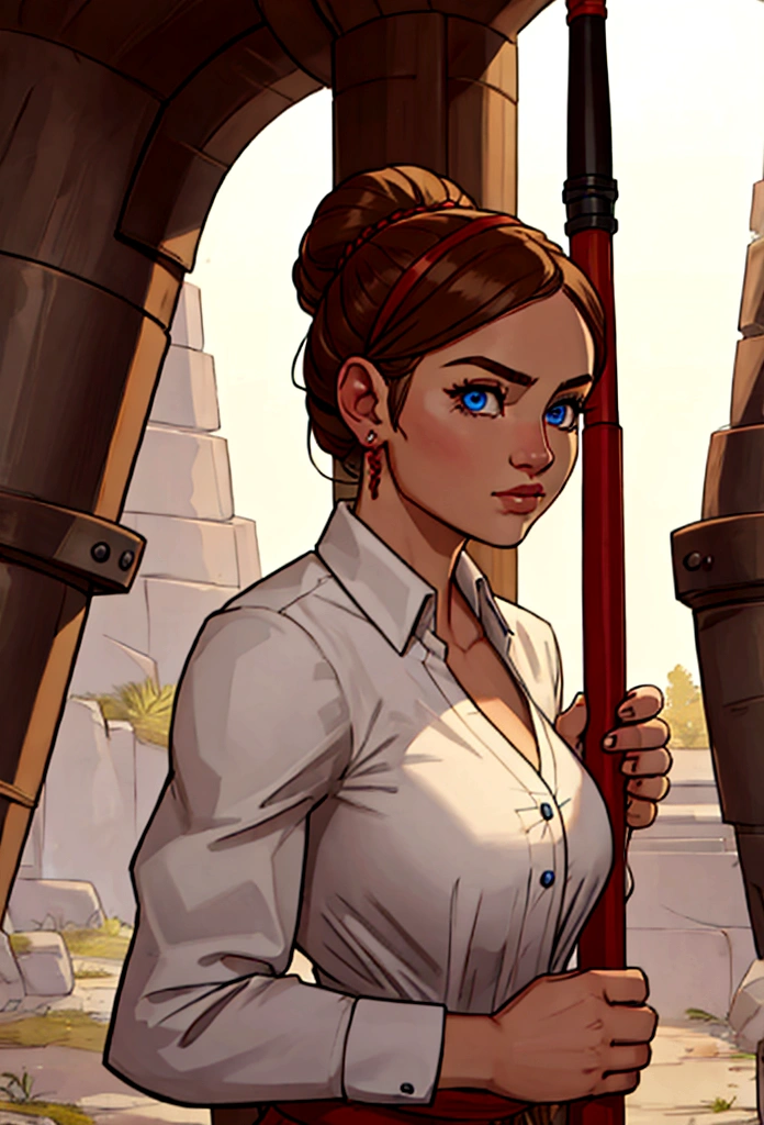 cute woman ready for battle