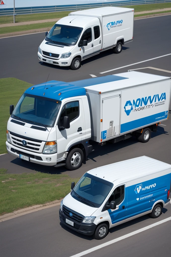 Create a truck and fiorino logo with the Nova City logo
