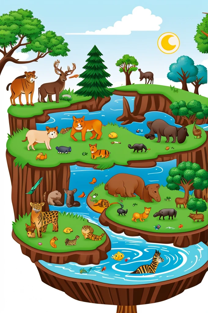 ecosystem with animals clip art 