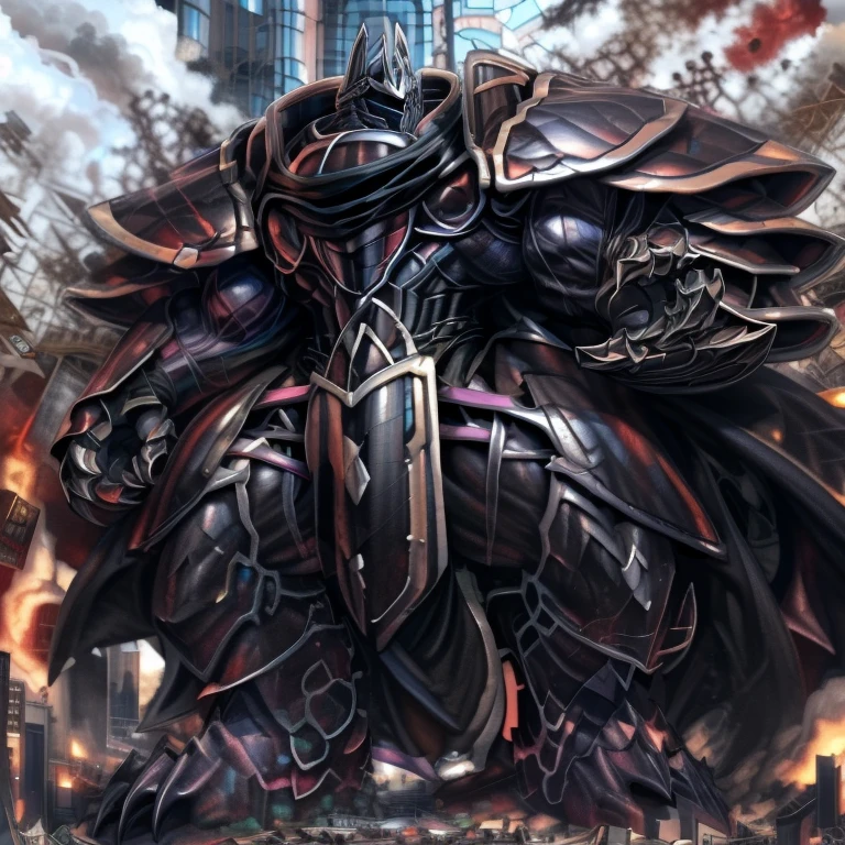 (masterpiece. official art. 8k. best quality. detailed full body. full body.) (situation 1 : dominating LUCARIO. Height 5000m.)
(situation 1 : dominating LUCARIO. focus GIANT mechanical Muscular LUCARIO is trampling the city. Looking down. macro. stomp. Low-angle perspective. emphasizing the immense size.)
(situation 2 :smoke and flames rising from the destruction in the city)
(Additional details 1: wearing a full-face helmet. high-tech bio-mecha armor. real texture material. whole body shines like metal. Wearing cyberpunk mecha. emphasizes the muscles. suit fully made of metal. intricate armor. Robotic suit. suit fully made of metal. cyborg. Powered exoskeleton with the same design as LUCARIO).
(Additional details 2: (Detailed head. Detailed Body. Detailed abs. gigantic muscles. HYPER MUSCLES. Gigachad Muscular. big muscle. pecs. triceps. traps. unusually developed muscular body. body full of huge muscles. showing off muscles. pectorales enormes. Exaggeratedly huge muscles. huge muscles. long legs.).
(Additional details 3: He wears a long black cloak.The claws are sharp. Sharp teeth. 5 toes.).
(Additional details 4: black color hyper penis. hyper black penis. big penis)