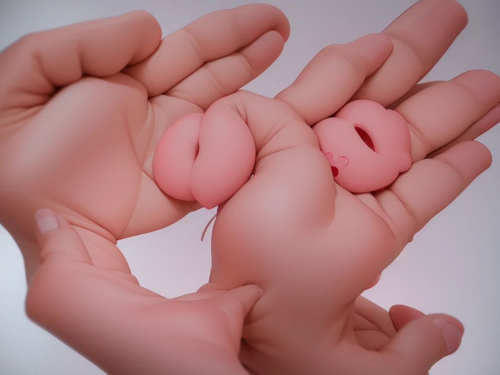 Korean hand heart, finger heart style, cute heart Korean, salanghaeyo, white background, one hend, pink heart, only hand and heart, anime, cute school girl