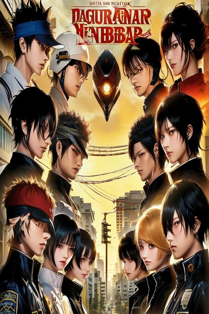 Beautiful of a group of realistic characters standing in front of a building, official art, otaku gangasta, official fanart, official artwork, katekyo hitman reborn, trigger artstyle, indonesia, official