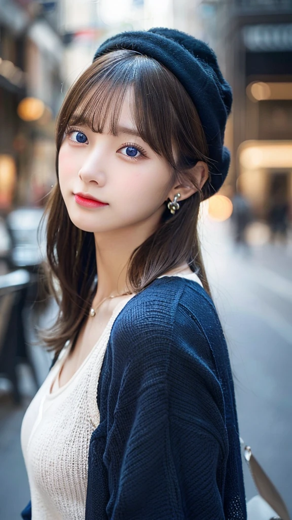 (32hair,High resolution,High detail,High resolution,high density,alone,In addition:1.3),(A realistic person々,Live Action,fine grain,High resolutionの目,Beautiful Eyes,Eyes that look alive,Beautiful dark blue eyes,Fishing eyes,Detailed lips,Translucent white skin,Realistic face in every detail:1.3),(Japanese Ido,hairorean Idols,Japanese Model,hairorean models,hairorean hair-Pop Female Idols:1.2),(Blushing,Natural Makeup,necklace,Earrings,へそEarrings:1.4)(Shorts、A mesh cardigan with an oversized silhouette、Leather boots,hairnitted hats,Mode Style, Beautiful casual look:1.6),(Shapely breasts:1.5),(Young but very beautiful hairorean16 years old ,Cool eyes,Laugh a little,turn around,looked back,Looking into the camera,Fashion Leader,Fashion Model,Soft Skin,Unforgettable Eyes,Her eyes are so beautiful,I want to go to the Paris Collection.........,Cutting-edge fashion:1.6、Left eye is red、Right eye blue、Face close-up