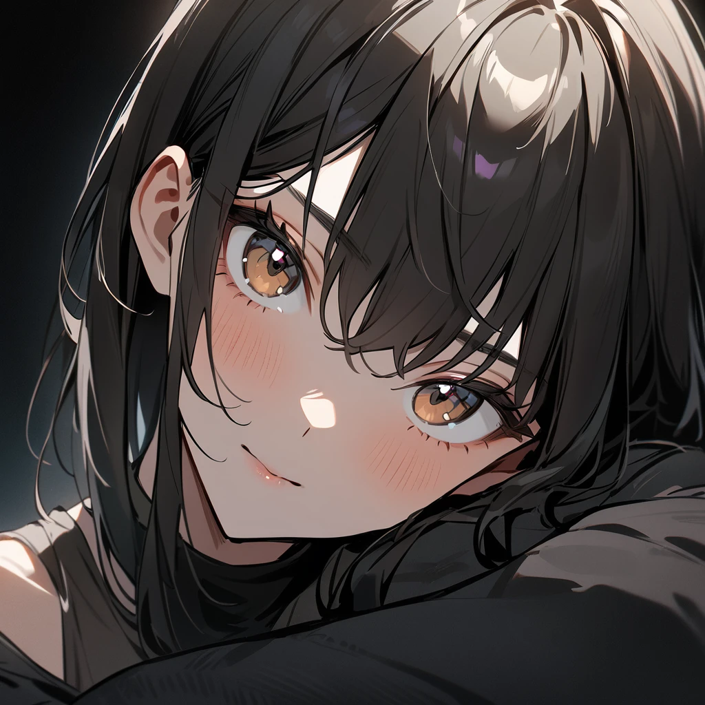 1 girl,Solo,wolf hair,(black hair:1),portrait,masterpiece, best quality, very aesthetic, absurdres,looking at viewer,split,(Matte),(学ラン)