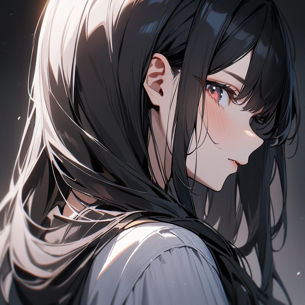 1 girl,Solo,wolf hair,(black hair:1),portrait,masterpiece, best quality, very aesthetic, absurdres,looking at viewer,split,(Matte),(学ラン)