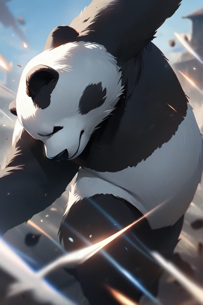 ((Best quality)), ((masterpiece)), (detailed), Fighting panda