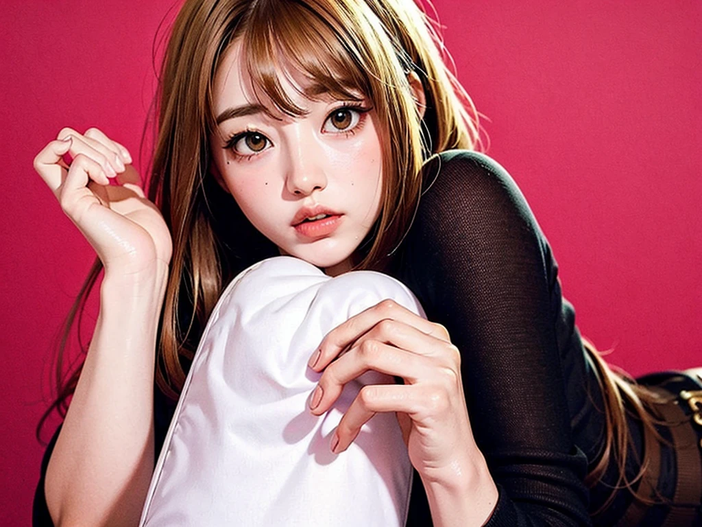 Korean hand heart, finger heart style, cute heart Korean, salanghaeyo, white background, one hend, pink heart, only hand and heart, a cute girl, dark gold pink background, cute beautiful love, one boy