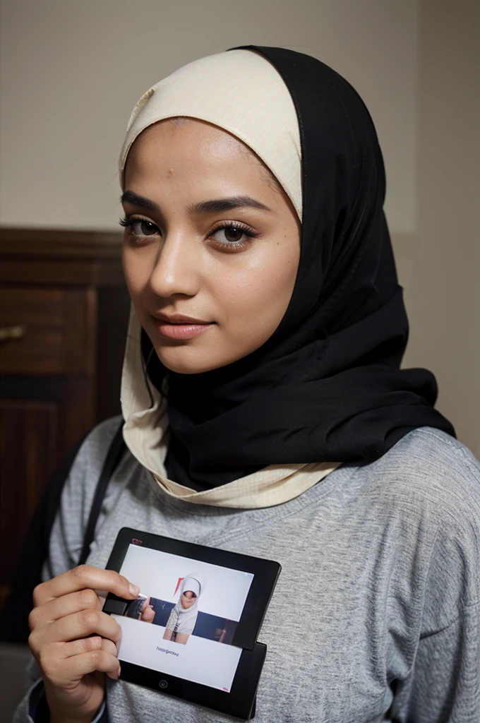 A woman with a hijab and Yazha written on her photo