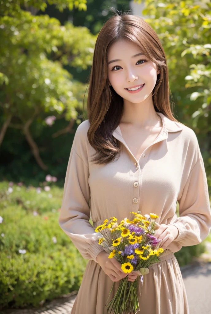 23 years old　Japanese　beauty　woman　Light brown hair　Happy expression　High resolution　Uncle's Favorite　Looking into the camera　cute　Straight medium hairstyle　Full body shot tank top, Tube top, String Top, skirt, , Shorts, Beach, Coastal,　Shiny, Glowing Skin　8K Photo, Highest quality, masterpiece, Realistic, Realistic　pointed, Shiny唇　smile,   とってもcute顔, Shiny lips, Attractive appearance, 8K resolution, High detail, Detailed face, Great cinema lighting,  Serious expression, Ultra-realistic, Perfect limbs, Perfect 