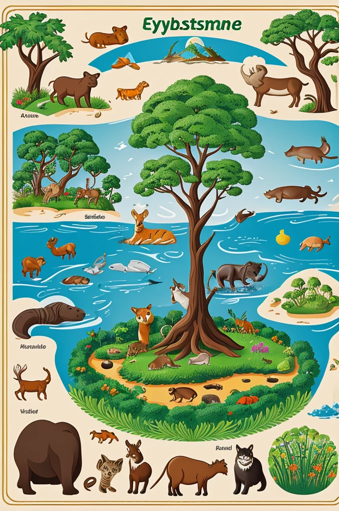 ecosystem with animals clip art