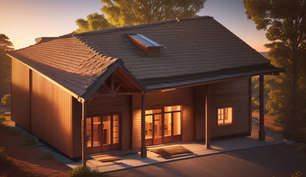 a rendering of a small house with a red roof and a porch, front elevation view, elevation view, front-view, frontview, front view, digital rendering, digital model, building facing, isometric view from behind, an extremely detailed building, d render, 3 - d render, 3 d render n - 9, 3 d model, 3d model