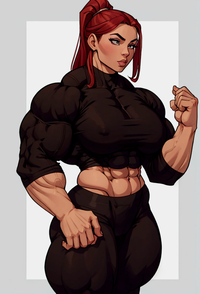 big muscle woman at your service hard abs futa big pecs shirt yoga pants