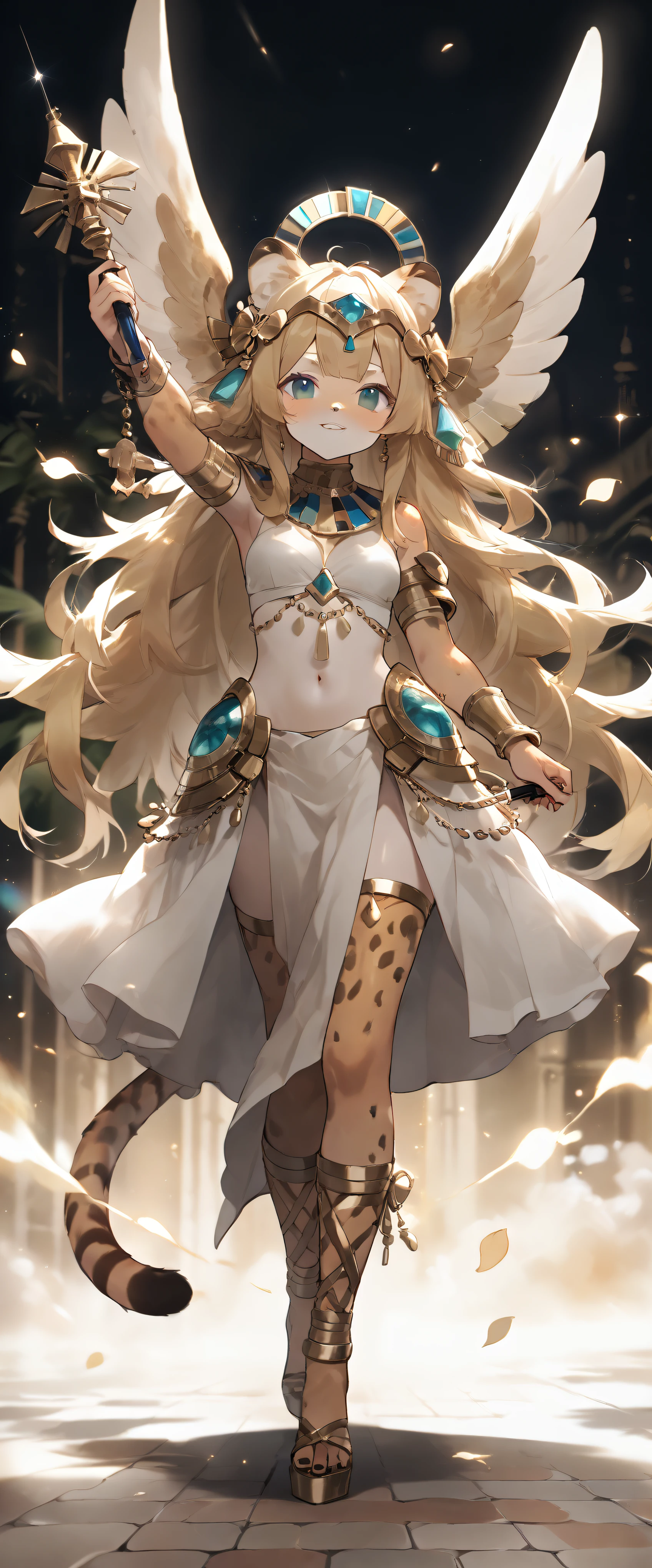 score_9, score_8_up, score_7_up, score_6_up, score_5_up, score_4_up,source_anime, source_furry,rating_safe,Egyptian goddess\(female, Safkhet, Sesat, Seshet, Sesheta, Seshata, Uraeus with flower and star in diadem, (wearing cheetah skin:1.2), holding brush and ink-dish,twinkling star above head\), background\(Egyptian temple\),dynamic angle, BREAK ,quality\(8k,wallpaper of extremely detailed CG unit, ​masterpiece,hight resolution,top-quality,top-quality real texture skin,hyper realisitic,increase the resolution,RAW photos,best qualtiy,highly detailed,the wallpaper,cinematic lighting,ray trace,golden ratio\)