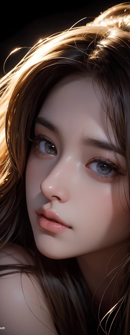 masterpiece, best quality, illustration, Super detailed, fine details, High resolution, 8k wallpaper, Perfect dynamic composition, Beautiful and delicate eyes , Open mouse, Sexy face,There is a feeling of ecstasy on the face,Facing the peak of sexual arousal, looking at the audience, ((Dark background)), Mark Durmstead's style,