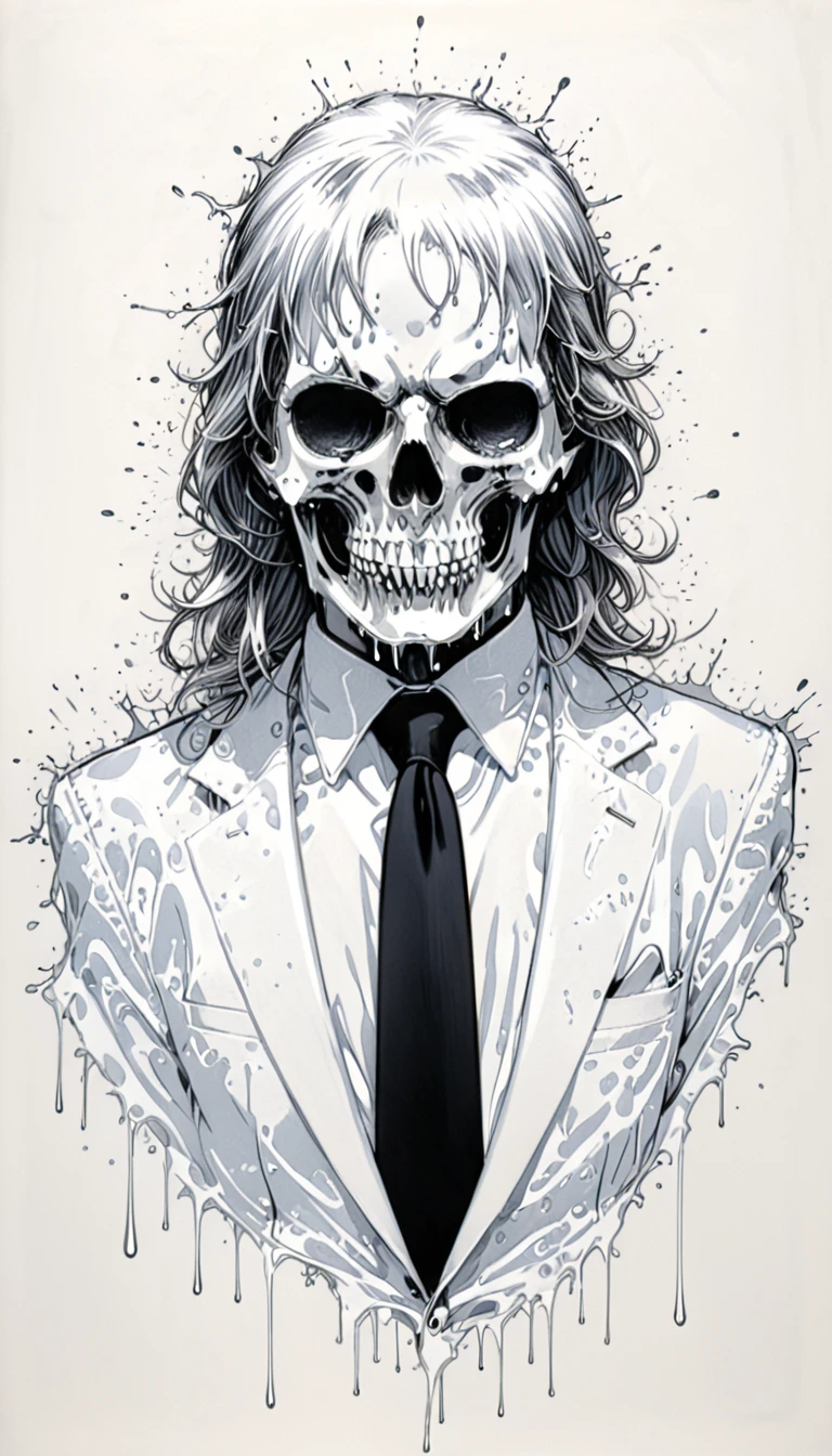 (Anime line drawing:1.5),(Black and White:1.45),Minimalism,(Line Art:1.6),sketch,charcoal drawing,in style of Nick Veasey,by Hirohiko Araki,
BREAK
(((loosing black tie))), (masterpiece, best quality:1.4), portrait Solo, 30 years man, beard, european, brown eyes, serious eyes, black suit, brown medium hair, shoulder-length hair,wavy hair, sharp eyes
BREAK
energy atmosphere of the grim reaper,
BREAK
(Blood splatter:1.3),(paint splatter:1.2),(dripping paint:1.2),insanely detailed and intricate, hypermaximalist, elegant, ornate, hyper realistic, super detailed