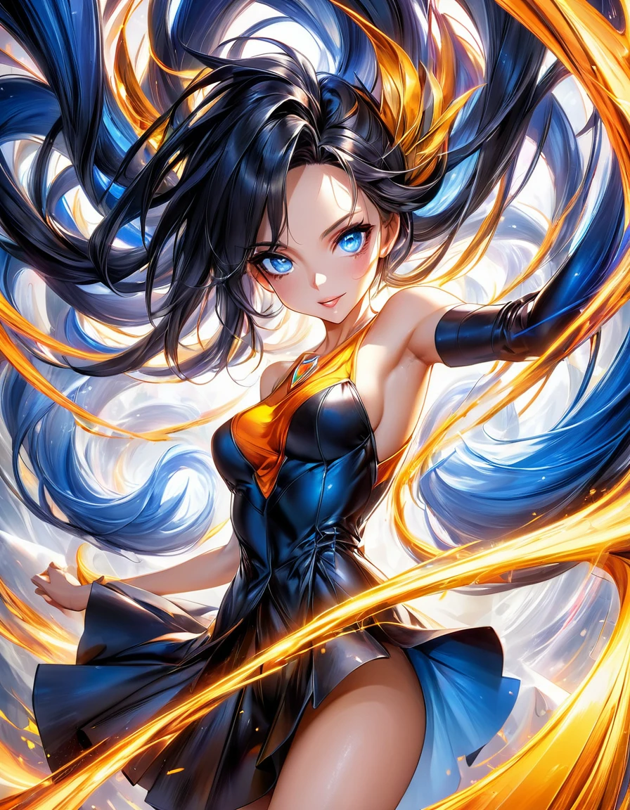 atmosfera blue gold diamond aadira homen de ferro terror dark furious evil Goku sexy Angelina jolie,loira yellow In a mesmerizing cascade of color and light, an enchanting anime fênix power girl candroites viewers with her ethereal beauty. Her delicate features are framed by cascading locks of shimmering long silver black hair, her wide, expressive eyes big BLUE red radiating with emotion. A digital painting brings this stunning character to life, depicting her in intricate detail with a seamless blend of realism and fantasy. Every brushstroke and pixel showcases the artist's skill and dedication, making this image a
