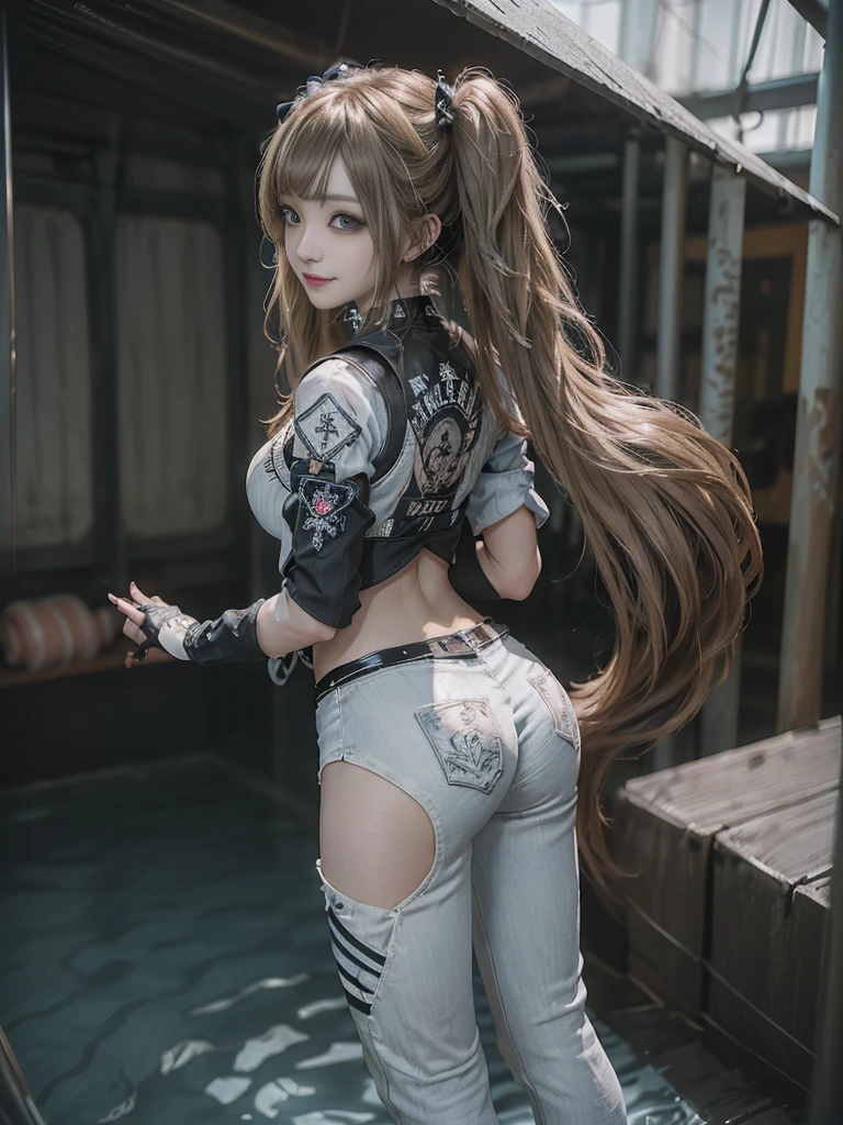 Striped hair, multicolored hair, Blonde hair, Purple hair, Light brown hair, Brown hair, Long hair, deer antlers, Pink eyes, Animal ears, torogao, romanticism lain, back lit lighting, character sheets, angle of view, kanon, Super detail, 16k, hyper HD, 16k, Textured skin exposes thighs,Exposed ass,dynamicposes,underboobs exposed